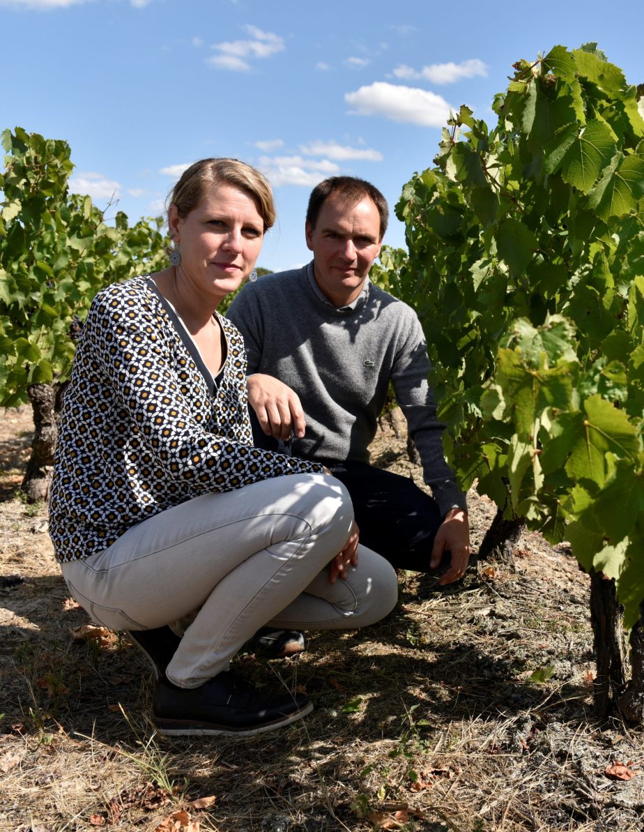 Laure et Stéphane Dubreuil dans la vigne
